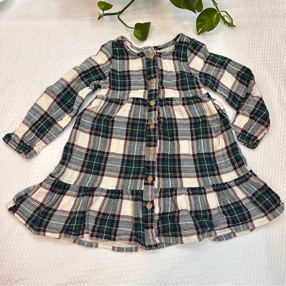 Toddler Girl plaid button up dress 3t